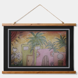 Hutten & Palmbomen Hangend Wandkleed