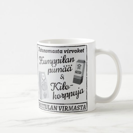 Huttulan piimää - sananmuunnos huumorimuki koffiemok (Rechts)