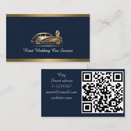 Huur auto service QR-code professioneel Visitekaartje (Voorkant / Achterkant)