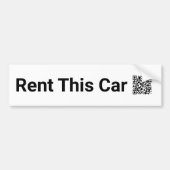 Huur deze auto Toevoegen app naam zwart-wit QR-cod Bumpersticker (Voorkant)