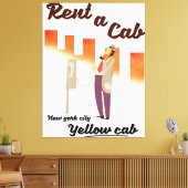 Huur een Cab. NYC Yellow cab-poster Canvas Afdruk (Insitu (Woonkamer))