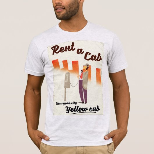 Huur een Cab. NYC Yellow cab-poster T-shirt (Voorkant)