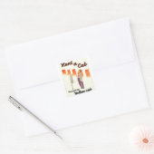 Huur een Cab. NYC Yellow cab-poster Vierkante Sticker (Envelop)