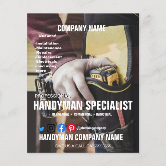 huur een HANDYMAN SPECIALIST DIY echtgenoot Flyer (Voorkant)