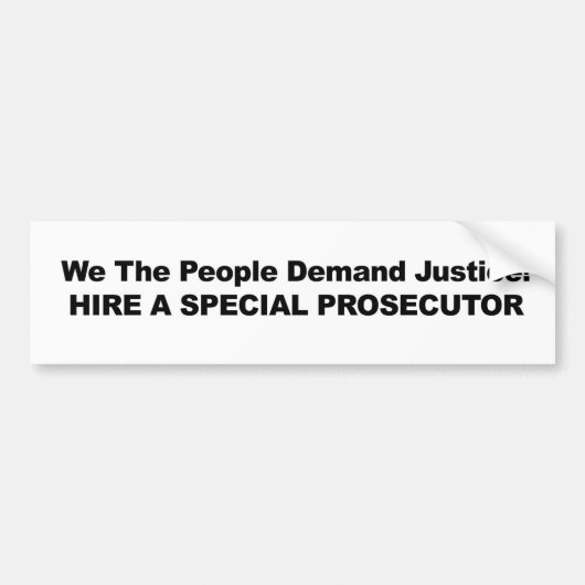 Huur een speciale aanklager bumpersticker (Voorkant)