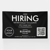 Huur nu moderne Black Business Logo QR-code in Spandoek (Horizontaal)