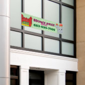 Huur van springhuis met aangepaste banner (Buitenkant Gebouw)