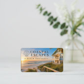Huur van strandlocaties visitekaartje (Staand voorkant)