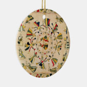 Huur: vierkante borduurplaat waarop Punjabi dan te Keramisch Ornament (Rechts)