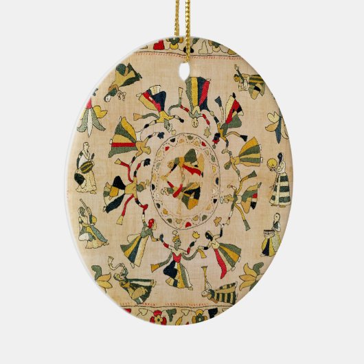 Huur: vierkante borduurplaat waarop Punjabi dan te Keramisch Ornament (Rechts)