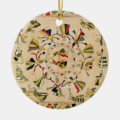 Huur: vierkante borduurplaat waarop Punjabi dan te Keramisch Ornament (Voorkant)