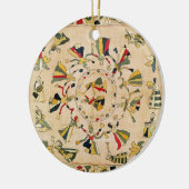 Huur: vierkante borduurplaat waarop Punjabi dan te Keramisch Ornament (Links)