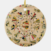 Huur: vierkante borduurplaat waarop Punjabi dan te Keramisch Ornament (Achterkant)