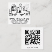 Huur voor gereedschap en apparatuur vierkante visitekaartje (Voorkant / Achterkant)