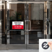 Huur winkelruimte Telefoonnummer Rood en Wit Raamsticker (Kantoordeur)