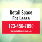 Huur winkelruimte Telefoonnummer Rood en Wit Raamsticker (Vel 3)