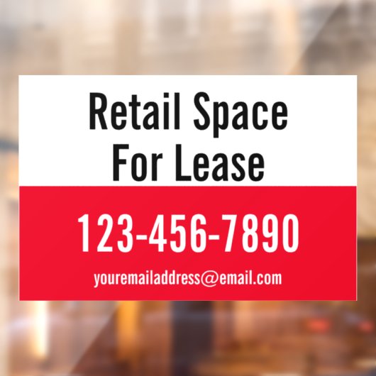 Huur winkelruimte Telefoonnummer Rood en Wit Raamsticker (Vel 2)