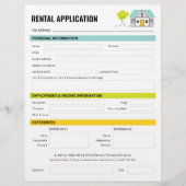 Huuraanvraagformulier Sjabloon verhuurders huurder (Voorkant)