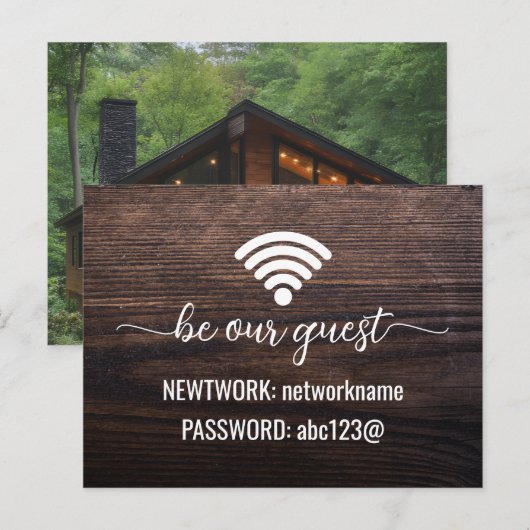Huurcabines Rustieke Wifi Kaarten (Voorkant / Achterkant)