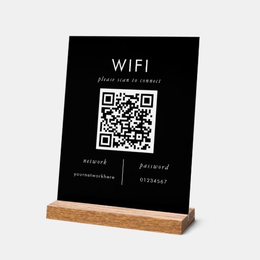 Huurders Wifi | Wifi Plaque met QR-code Acryl Bord (Hoek)