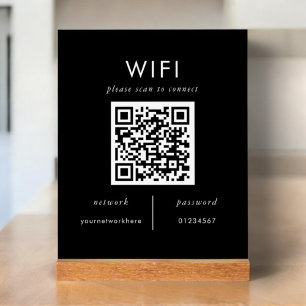 Huurders Wifi   Wifi Plaque met QR-code Acryl Bord
