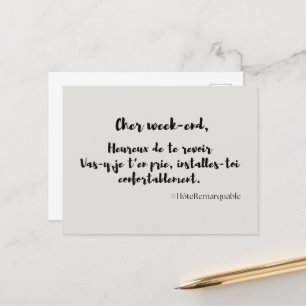 Huurkaart "CHER WEEK-END" Briefkaart