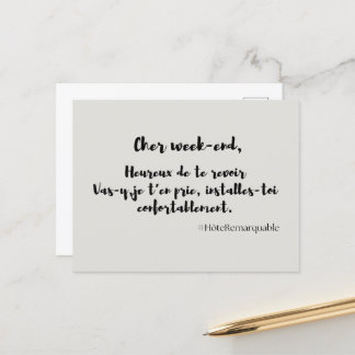 Huurkaart "CHER WEEK-END" Briefkaart