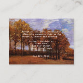 Huurkaarten voor valbruiloften. informatiekaartje (Achterkant)