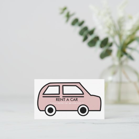  huurwagen visitekaartje (Staand voorkant)