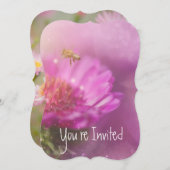 Huwelijk 20e verjaardag Asters Tuin Bloem Uitnodig Kaart (Voorkant / Achterkant)