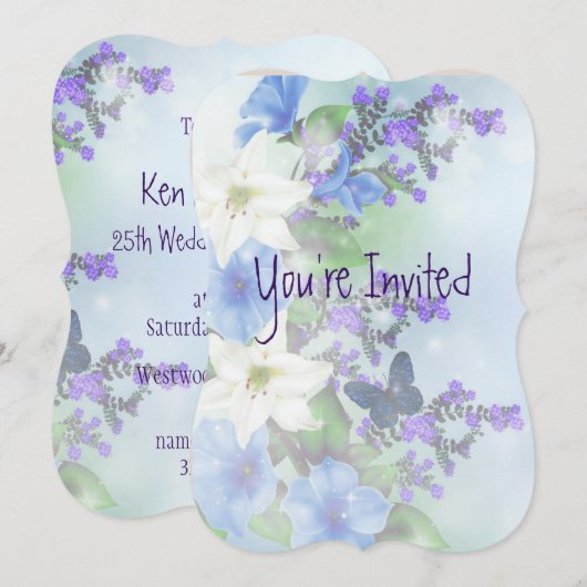 Huwelijk 30e trouwdag Asters Tuin Bloem Kaart (Voorkant / Achterkant)