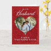 Huwelijk Aangepaste Foto Glitter Valentijnsdagkaar Kaart (Gele Bloem)