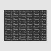 Huwelijk Aangepaste Namen Monogram Weefsel Papier (Voorkant)