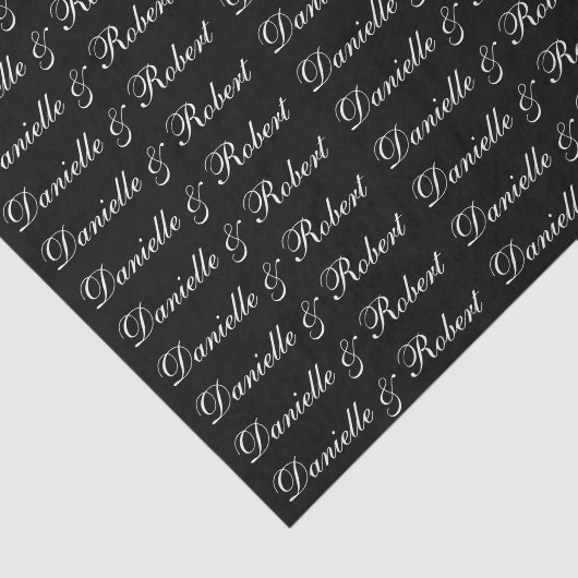 Huwelijk Aangepaste Namen Monogram Weefsel Papier (Detail)