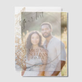 Huwelijk Aangepaste Tekst Elegant Goud Script Vellum Uitnodigingen (Offset (Koppel))