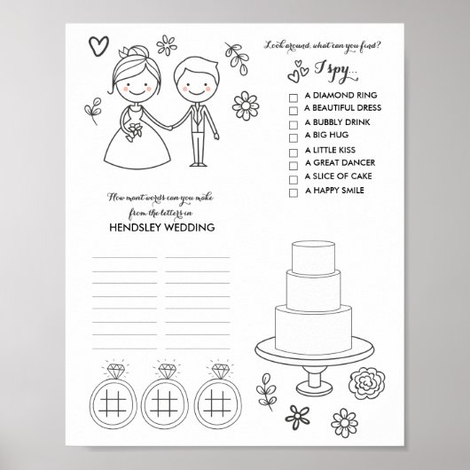 Huwelijk Aangepaste Woordspellen Download Poster (Voorkant)