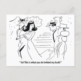 Huwelijk achter zijn rug, humoristisch briefkaart