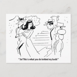 Huwelijk achter zijn rug, humoristisch briefkaart