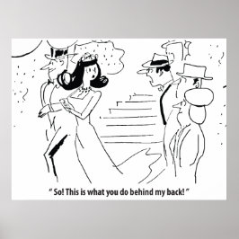 Huwelijk achter zijn rug, humoristisch poster
