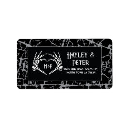 Huwelijk Adresetiketten Stickers Skelet Hart