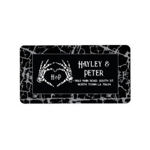 Huwelijk Adresetiketten Stickers Skelet Hart