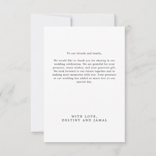 Huwelijk Afro-Amerikaanse foto Dank u Bedankkaart (Achterkant)