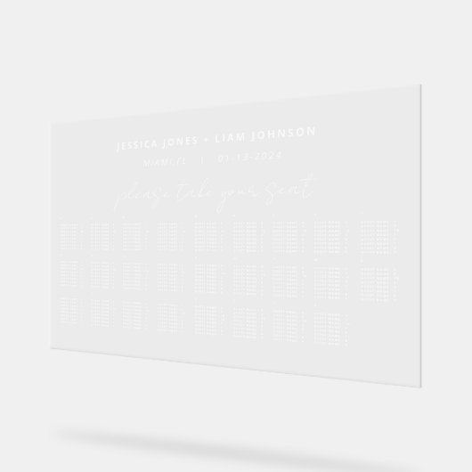 Huwelijk Alfabetische Zitting Grafiek Acryl Teken Acryl Bord (Hoek)