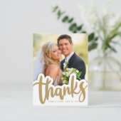 Huwelijk Bedankt | Handgeschreven ontwerp over fot Briefkaart (Staand voorkant)