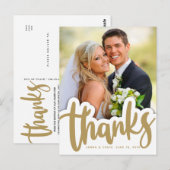 Huwelijk Bedankt | Handgeschreven ontwerp over fot Briefkaart (Voorkant / Achterkant)