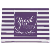 Huwelijk Bedankt met Bruid en Bruidegom Naam Large Cadeautasje (Voorkant)