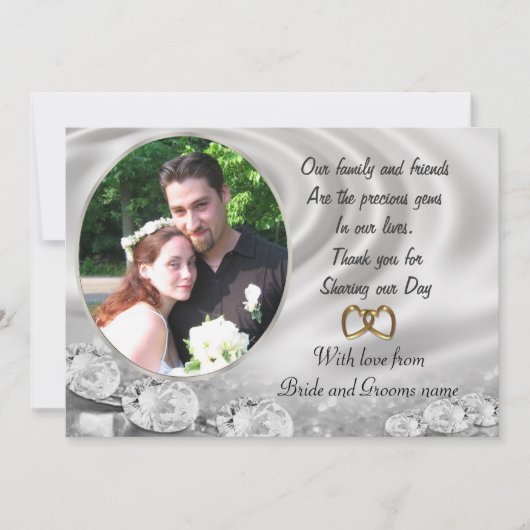 Huwelijk Bedankt voor de gunsten met portret (Voorkant)