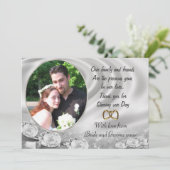 Huwelijk Bedankt voor de gunsten met portret (Staand voorkant)