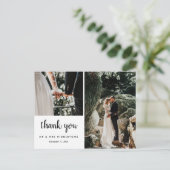Huwelijk Bedankt Whimsical | Twee foto's Briefkaar Briefkaart (Staand voorkant)