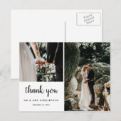 Huwelijk Bedankt Whimsical | Twee foto's Briefkaar Briefkaart (Voorkant / Achterkant)